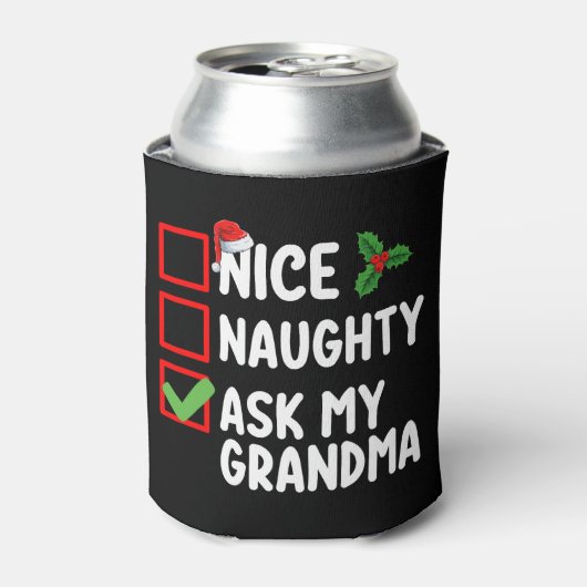 Leuk ondeugend Vraag mijn oma kerstlijst familie Blikjeskoeler (Blikje Voorkant)