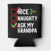 Leuk ondeugend Vraag mijn opa Kerstlijst familie Blikjeskoeler (Voorkant)