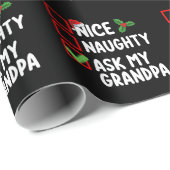 Leuk ondeugend Vraag mijn opa Kerstlijst familie Cadeaupapier (Rol Hoek)