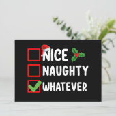 Leuk Ondeugend Wat Grappig Kerst Lijst Vakantie Kaart (Staand voorkant)