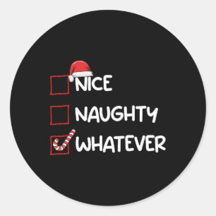 Leuk Ondeugend Welke Kerstlijst Xmas Gifts Sa Ronde Sticker