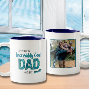 Leuk Ongelooflijk Cool Dad Custom Photo Gift Verja Tweekleurige Koffiemok