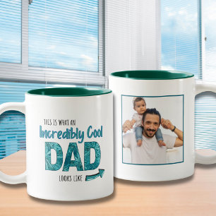 Leuk Ongelooflijk Cool Dad - Green New Dad Gift Tweekleurige Koffiemok