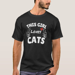 Leuk ontwerp - dit meisje houdt van katten t-shirt