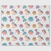 Leuk Ontwerp kleurrijk Dinosaurus Patroon Cadeaupapier (Vlak)