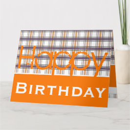 Leuk ontwerp met oranje en plaid kaart