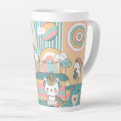 Leuk ontwerp op het glas met kinderen thema latte mok (Rechterhoek)