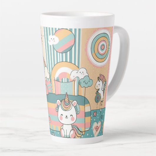 Leuk ontwerp op het glas met kinderen thema latte mok (Rechterhoek)