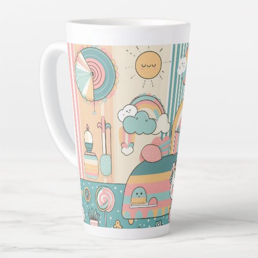 Leuk ontwerp op het glas met kinderen thema latte mok (Linkerhoek)