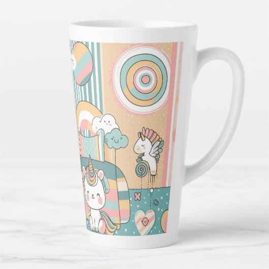 Leuk ontwerp op het glas met kinderen thema latte mok (Rechts)