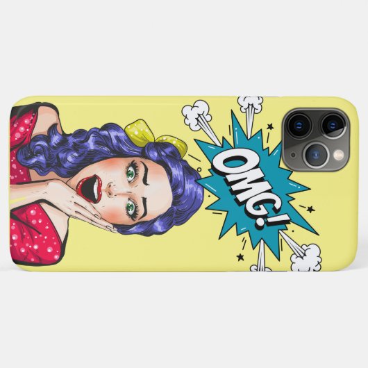 Leuk ontwerp  pop kunst OMG Kleurrijk Geel Case-Mate iPhone Case (Achterkant (horizontaal))