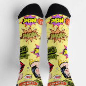 Leuk ontwerp retro pop art Geel kleurrijk girly Sokken (Top)