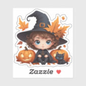 Leuk ontwerp van baby Halloween Heksenpompoen Sticker (Vel)