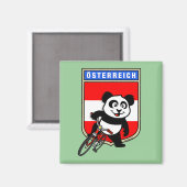 Leuk Oostenrijk Fietsen Panda Magneet (Voorkant / Achterkant)