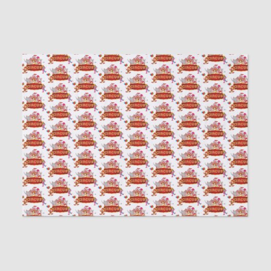 leuk opgeraapt circusfeest tissuepapier (Voorkant)