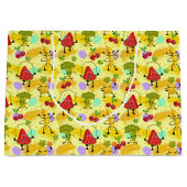 leuk opgerold fruitavegiepatroonfeest groot cadeauzakje (Voorkant)