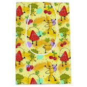 leuk opgerold fruitavegiepatroonfeest medium cadeauzakje (Voorkant)