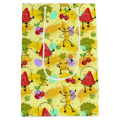 leuk opgerold fruitavegiepatroonfeest medium cadeauzakje (Achterkant)