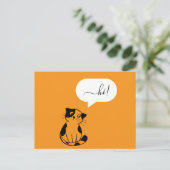 Leuk Oranje Briefkaart met Hi Cat (Staand voorkant)