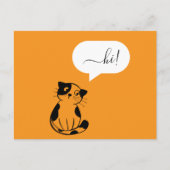 Leuk Oranje Briefkaart met Hi Cat (Voorkant)