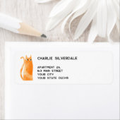 Leuk Oranje kat retouradres Etiket (Insitu)