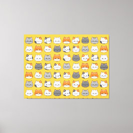 Leuk Oranje kattengezicht Canvas Afdruk