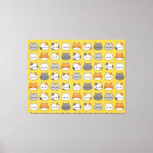 Leuk Oranje kattengezicht Canvas Afdruk (Voorkant)