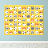 Leuk Oranje kattengezicht Canvas Afdruk (Insitu (Houten vloer))