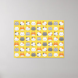 Leuk Oranje kattengezicht Canvas Afdruk