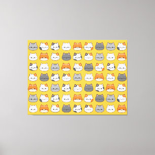 Leuk Oranje kattengezicht Canvas Afdruk