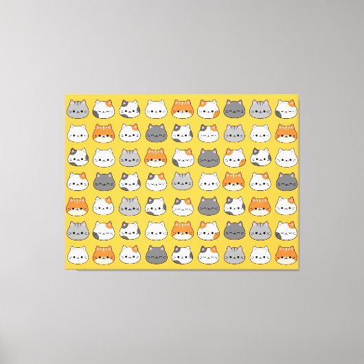 Leuk Oranje kattengezicht Canvas Afdruk (Voorkant)