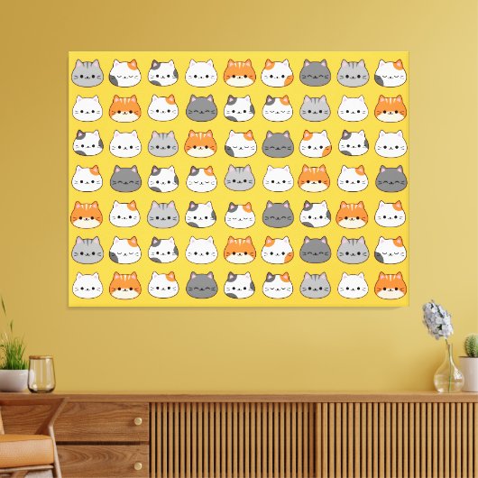 Leuk Oranje kattengezicht Canvas Afdruk (Insitu (Woonkamer))