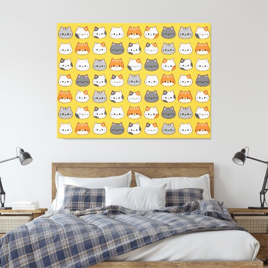 Leuk Oranje kattengezicht Canvas Afdruk (Insitu (Slaapkamer))