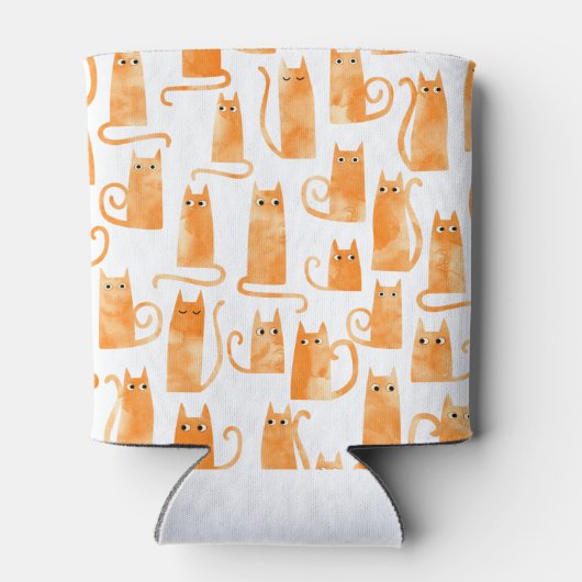 Leuk Oranje kattenpatroon Blikjeskoeler (Achterkant)