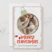 Leuk ornament Familie of bedrijf Plat kerstkaart (Voorkant)