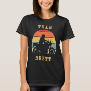 Leuk Ouderwets Retro Zonsondergang Brett Motorfiet T-shirt