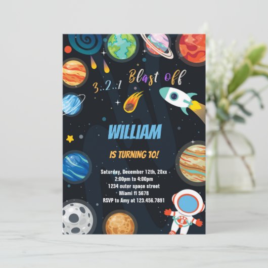 Leuk Outer Space Theme voor kinderen Kaart (Staand voorkant)