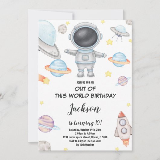 Leuk Outer Space Theme voor kinderen Kaart (Voorkant)