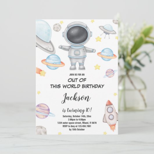 Leuk Outer Space Theme voor kinderen Kaart (Staand voorkant)