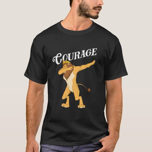 Leuk Oz Laffe Dabbing Leeuw Moed Shirt Art-Wiz (Voorkant)