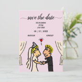 Leuk Paar Cartoon Kleurrijke Originele Kunstwerk K Kaart (Staand voorkant)