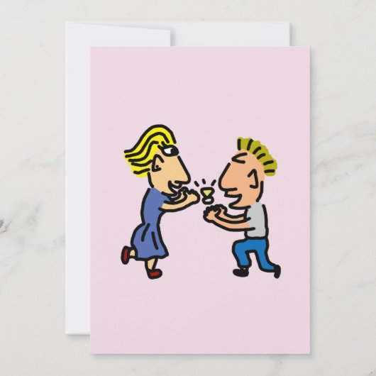 Leuk Paar Cartoon Kleurrijke Originele Kunstwerk K Kaart (Achterkant)