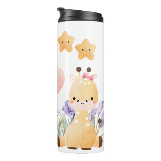 Leuk paar Giraffe Thermische Tumbler Thermosbeker (Geroteerd rechts)