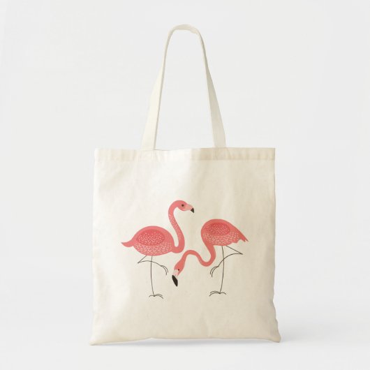 Leuk paar roze flamingo illustratie tote bag (Voorkant)