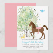 Leuk Paard, Bomen, Pony Rides Ruitersport Verjaard Kaart (Voorkant / Achterkant)