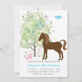 Leuk Paard, Bomen, Pony Rides Ruitersport Verjaard Kaart (Voorkant)