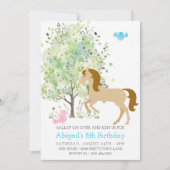 Leuk Paard, Bomen, Pony Rides Ruitersport Verjaard Kaart (Voorkant)