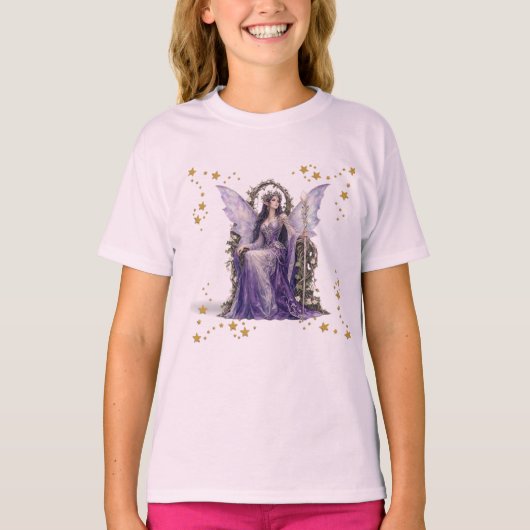 Leuk Paars Fee T-Shirt . (Voorkant)
