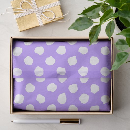 Leuk Paars Met Onregelmatige Witte Stippen Tissuepapier (Geschenk)
