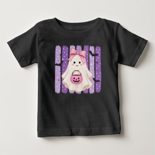 Leuk Paars Spook Halloween Kinder T-Shirt (Voorkant)